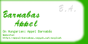 barnabas appel business card
