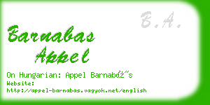 barnabas appel business card